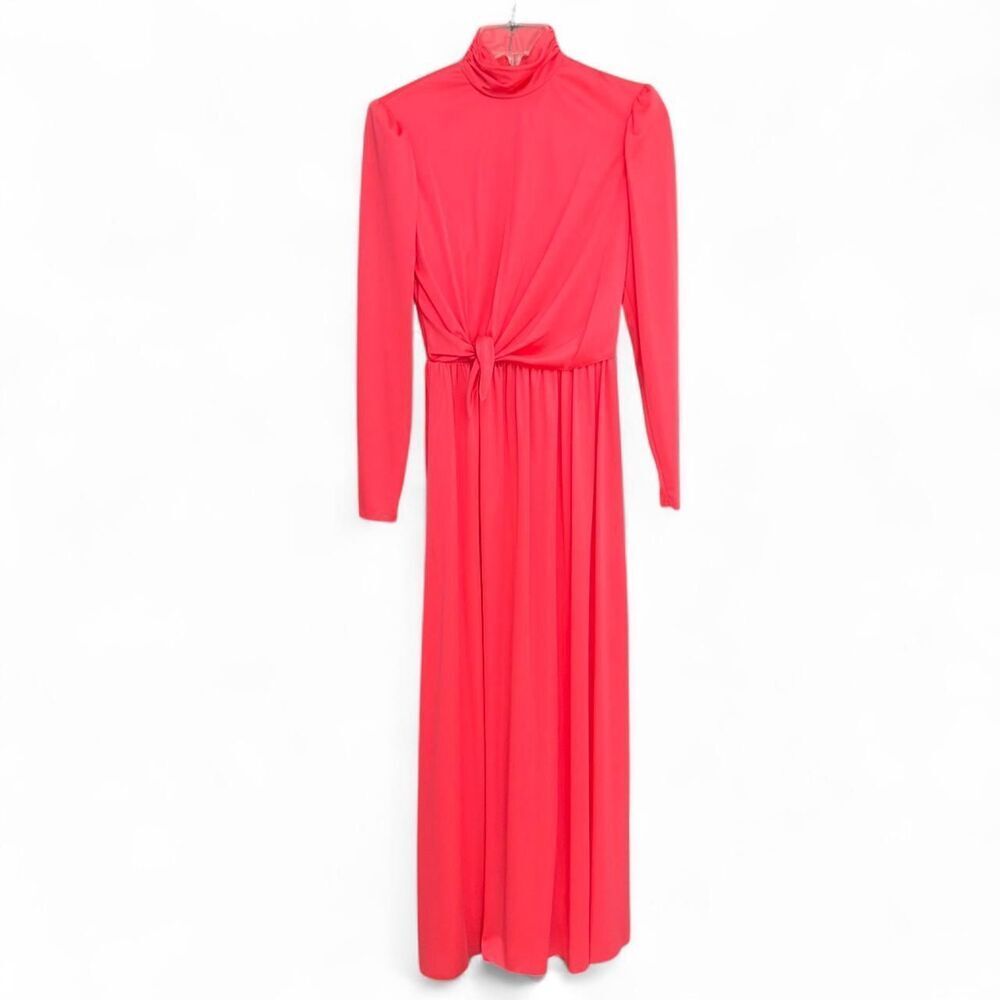 Vintage 70s peach maxi dress size 8 fits XXS